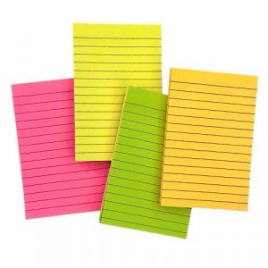 Stick Notes Neon lined 101x152 mm 5 Colors
