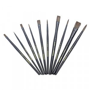 Professional Paint Brushes 10 Pointed Sizes 2 Types ISOMARS Black
