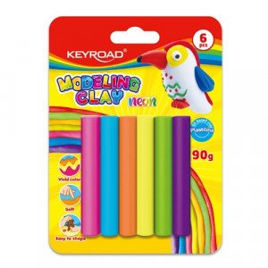 Modeling Clay 6 Neon Colors 90 Grams KEYROAD