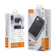 توصيلة كهربائية LDNIO SK3469 PD20W  مقاومة للحريق 3متر بثلاثة مقابس و 3 منافذ USB 