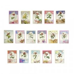 Glitter Flowers Greeting Cards and Gifts Set 16 Cards
