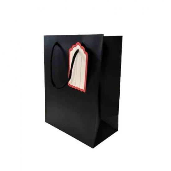 كيس هدايا ورق 23x18x10 سم مع كرت اسود