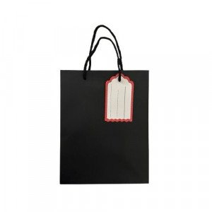 Gift Bag Paper With Ticket 23x18x10 cm Black