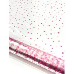 Gold Stars Clear Cellophane Roll 36.5m x 70cm
