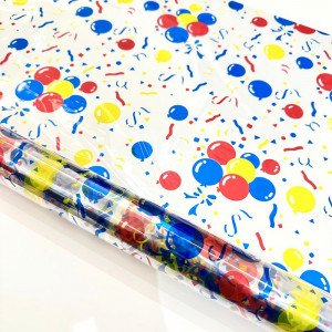Colorful Balloons Clear Cellophane Roll 36.5m x 70cm
