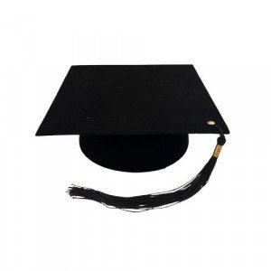 Black Graduation Hat Medium 21x21 cm With Rope