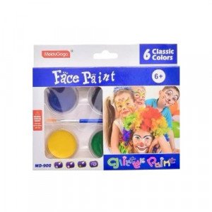 Face Painting Colors, 6 Color Discs with a Brush