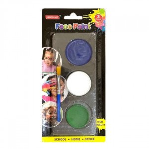 Face Painting Colors, 3 Color Discs with a Brush