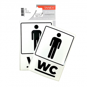 Sticker Paper Signboard TANEX Men's WC White