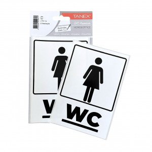 Sticker Paper Signboard TANEX Ladies WC White