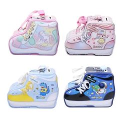 Metal Children's Piggy Bank With Lock And Handle Shoes Shape, Several Colors