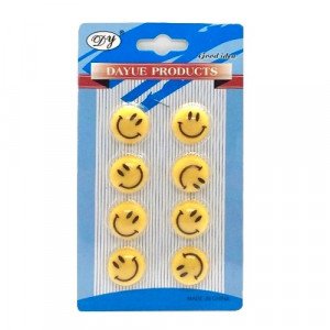 Magnet Round Smlie 0.5 Inch 8 Piece 