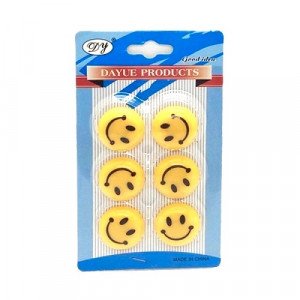 Magnet Round Smlie 0.75 Inch 6 Pieces