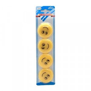 Magnet Round Smile 1 Inch 4 Piece 