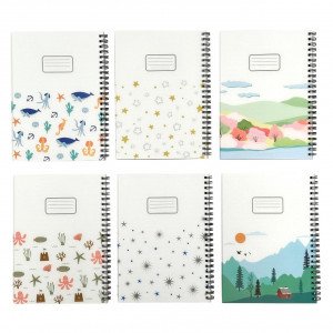 Simba A5 Wirebound Lined Notebook, Transparent Cover, 60 Sheets with Fun Shapes