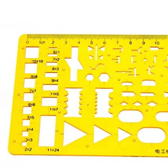 شبلونة هندسية اشكال كهرباء 18.5×10 سم كوكاي