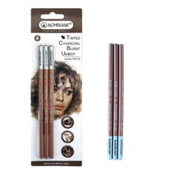 ACMELIAE Tinted Charcoal Burnt Umber Pencils - 3 pcs Set