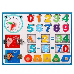 Educational Wooden Children's Puzzle with Numbers and Multiple Skills