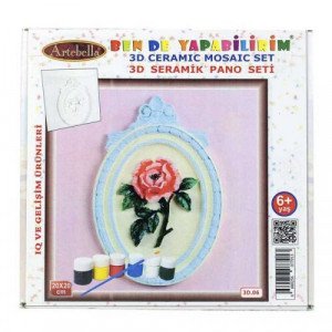 3D Ceramic Painting Set Rose Frame ARTEBELLA 20 x 20cm