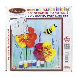 3D Ceramic Painting Set Roses ARTEBELLA 20 x 20cm