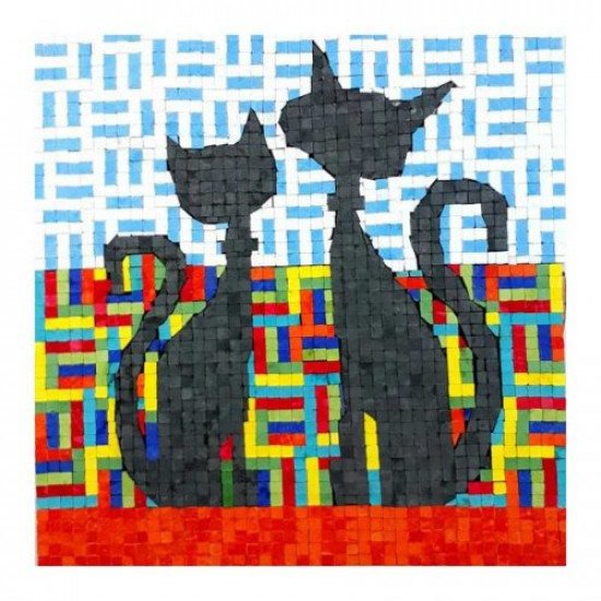 مجموعة فسيفساء سيراميك قطتين آرت بيللا 32×32 سم