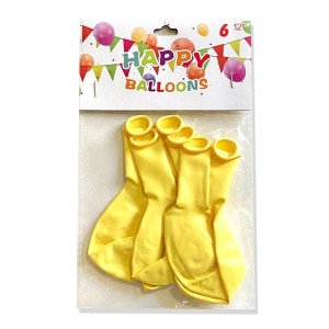 Party Balloons 6 Pcs Pastel Yellow