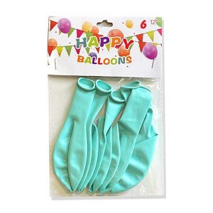 Party Balloons 6 Pcs Pastel Tiffany