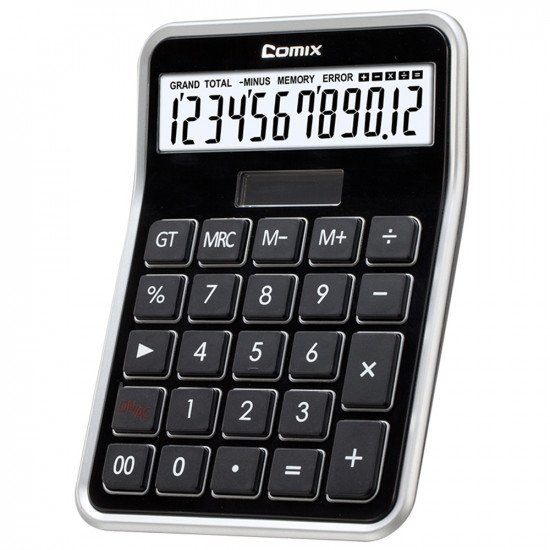 الة حاسبه مكتبيه اسود مكونه من ١٢ رقماً كوميكس C-8s