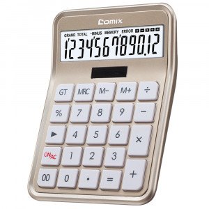 Office Calculator Golden 12 Digits COMIX C-8s