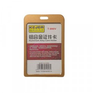  Card Holder Metal Longitudinal Double Sided 70×100 mm Metallic Gold and Silver