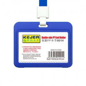  Card Holder Plastic wide Double Sided 54×86 mm Blue