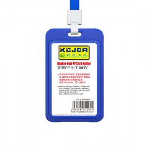  Card Holder Plastic Longitudinal Double Sided 5 pieces 54×85 mm Blue