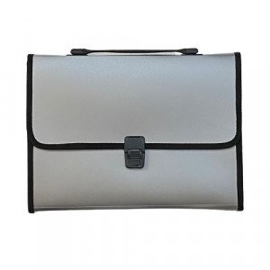 Documents Cover with Luck and Handel 12 Pocket Metallic Gray 