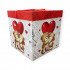 علبة هدايا ورقية 30x30 سم دب