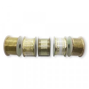 Gold Fabric Ribbon Roll Width 2.5 cm