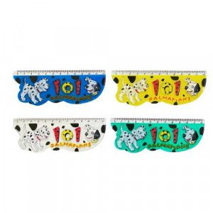 Ruler 12 cm Plastic Hundred 101 Dalmatians Disney's 4 Pieces