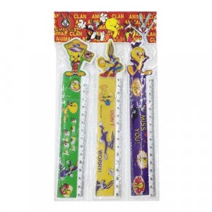  Ruler 15 cm Plastic Warner Bros 3 pcs