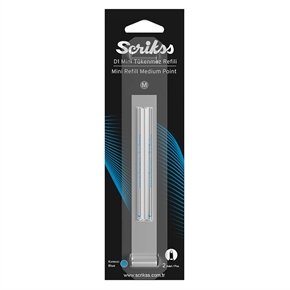  Mini Refill Ball Point Medium Blue Color 2 Pieces SCRIKSS