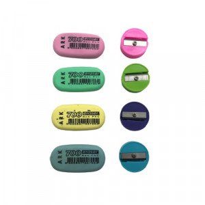 ARK set 4 erasers 4 colored sharpeners