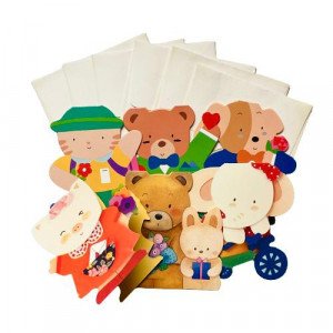 Greeting Card Set Animal Shape 12 Cards