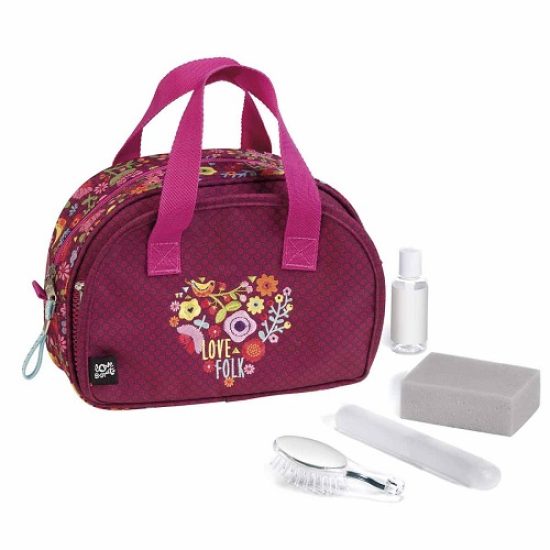 Handbag for Children with Personal Care Tools Love Folk Purple