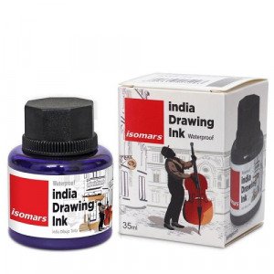 Calligraphy Pen Ink  And a Drawing of Isomars 35 mm Purple