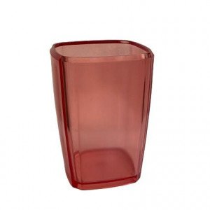 Pencil Cup Acrylic Transparent Red METRO 