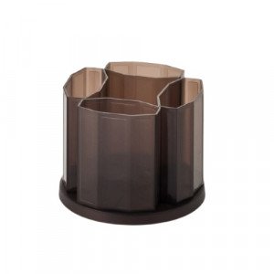 4Ways Adjustable Pen &amp; Pencil Caddy Acrylic Transparent Brown METRO 