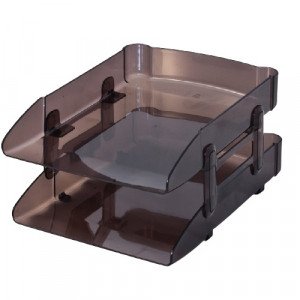 Document Rack Transparent Brown 2 Layers of Plastic METRO