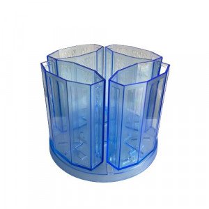 4Ways Adjustable Pen &amp; Pencil Caddy Acrylic Transparent Light Blue METRO 