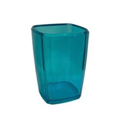 Pencil Cup Acrylic Transparent Turquoise Green  METRO 