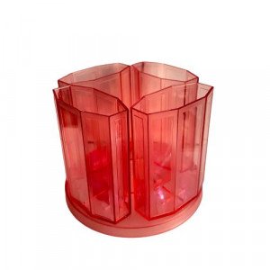 4Ways Adjustable Pen &amp; Pencil Caddy Acrylic Transparent Red METRO 