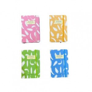 Memo Notebook 7x10 cm with Rope lined Feathers In Several Colors