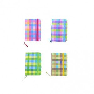 Memo Notebook 10x7 cm With Rope lined Checks Shapes